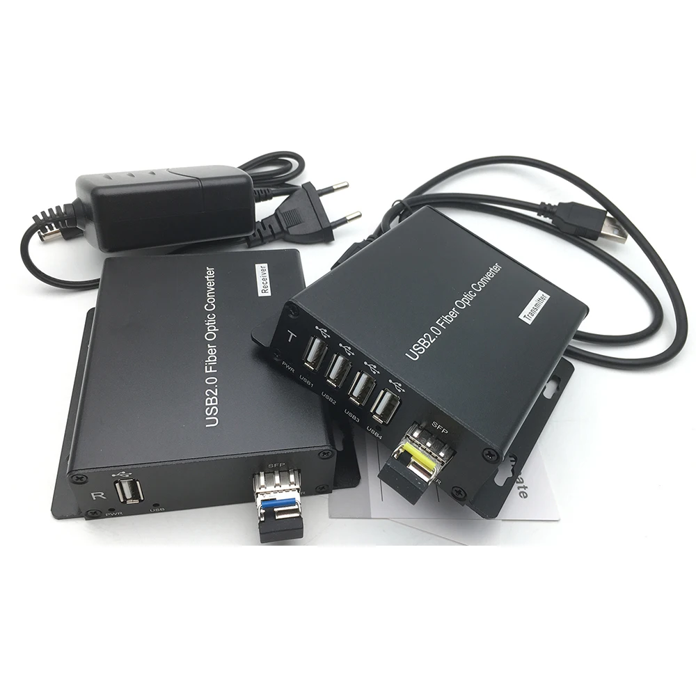 Extender USB In Fibra Ottica A 4 Porte USB 2.0 1.25G 1310/1550Nm Modulo SFP Bidi LC Per Unità Locale 1USB, Unità Remota 4USB-image