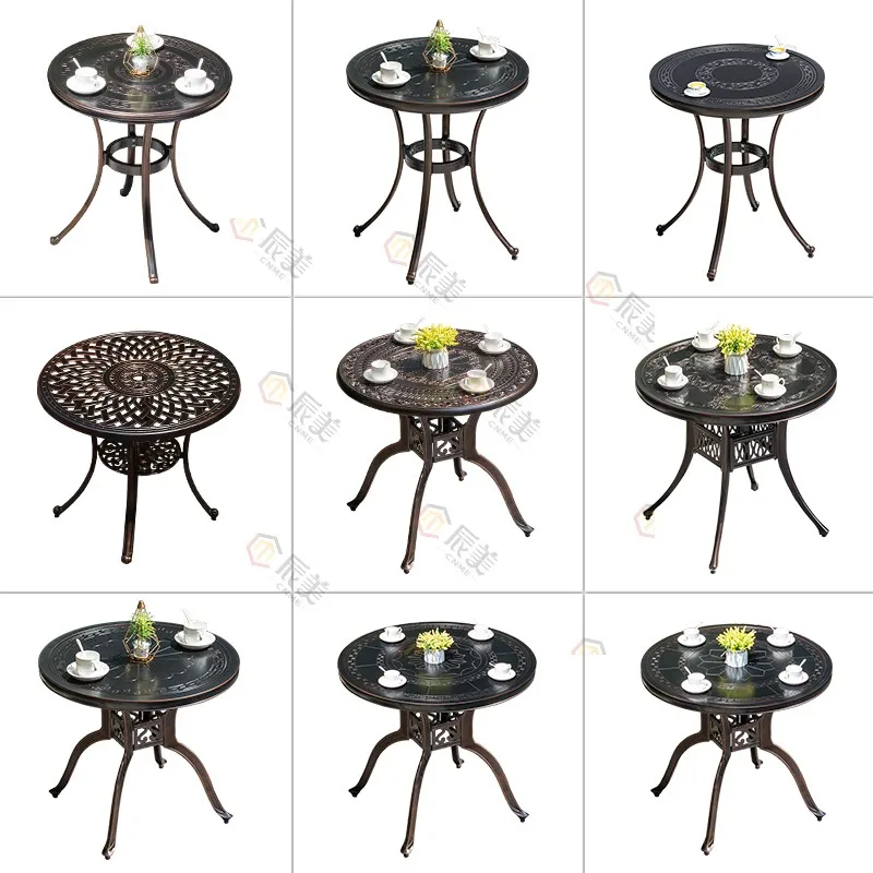 Outdoor cast aluminum Garden Open-air balcony dining  Villa indoor waterproof and sunscreen wrought iron cast aluminum leisure