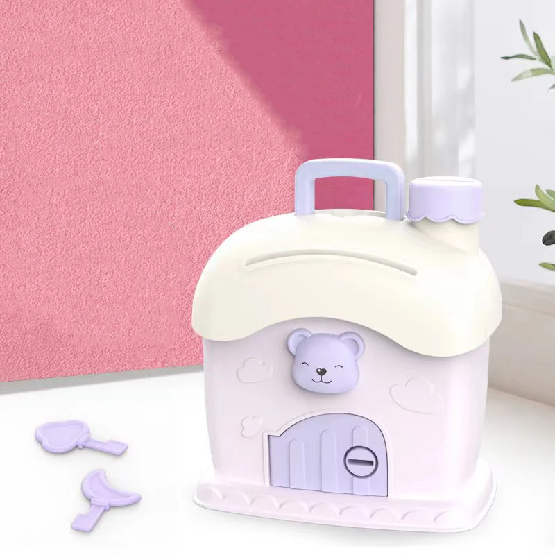 เห็ด House Piggy Bank ประหยัดเงินเหรียญการ์ตูนเด็ก Moneybox Bank Atm เด็กปริศนาการศึกษาของเล่นของขวัญวันเกิดสาว