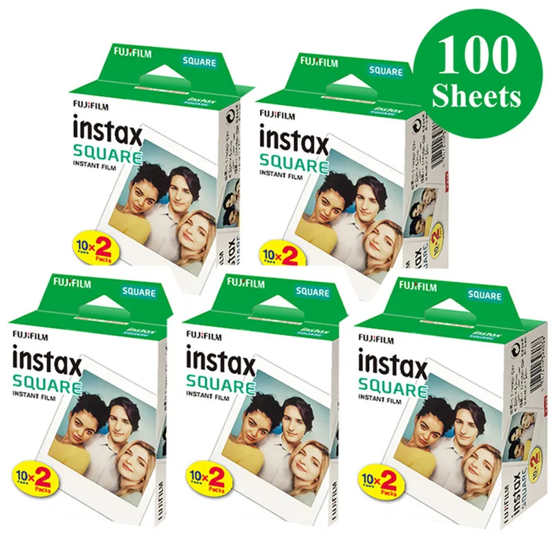 10-100 ورقة Fujifilm Instax Square White Edge Films ورق طباعة الصور للكاميرا الفورية Instax SQ10 SQ6 SQ20 Share SP-3 Printer