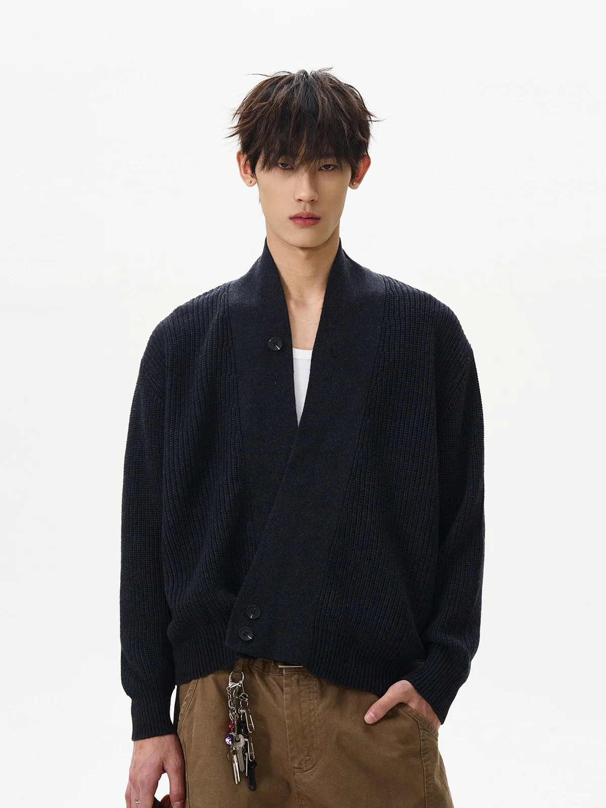 

Кардиган в американском стиле ретро Money Sle, свитер ex Cleanfit, элитный вязаный свитер irt, весенний повседневный длинный свеч V-Ne для отдыха