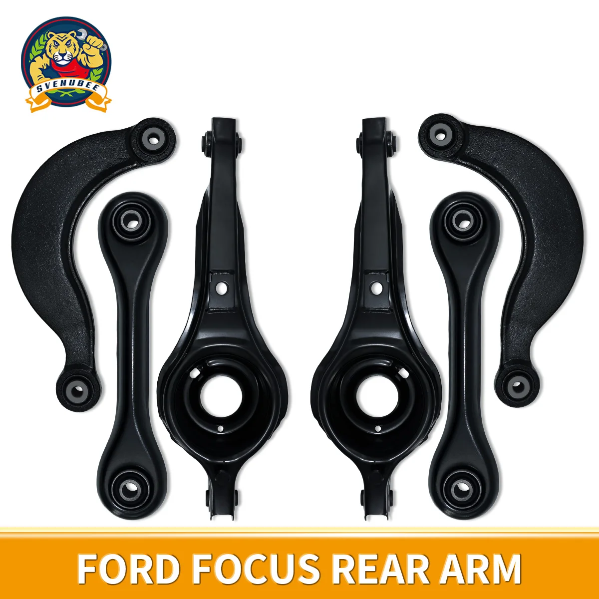 Svenubee Rear Upper Lower Locating Control Arm Suspension Kits 6pcs for Ford Focus 2000 2001 2002 2003 2004 2005 2006 - 2011