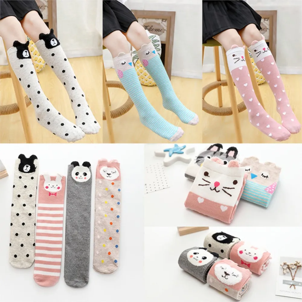 

Children socks spring and autumn new cotton socks three-dimensional cartoon straight stockings girl high leg warm baby sock