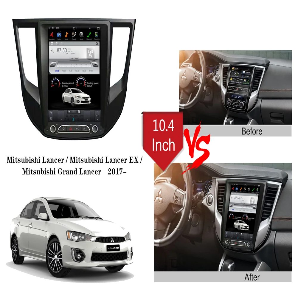 Car GPS Navigation For Mitsubishi Lancer/Lancer EX/Grand Lancer 2017- Android 11 Tesla Style Auto Radio Stereo Multimedia Player