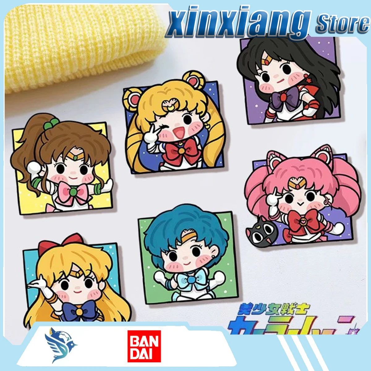 

Bandai Sailor Moon fridge magnet Refrigerator perforated panel iron door cabinet DIY magnetic adhesive sticker gifts Cartoon