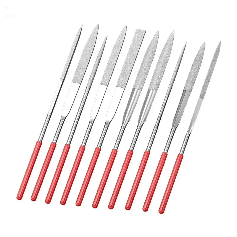 

10Pcs Diamond Needle File Set 3x140mm Mini Needle File Kit For Stone Glass Metal Carving Craft Hand Tools Needle File Set