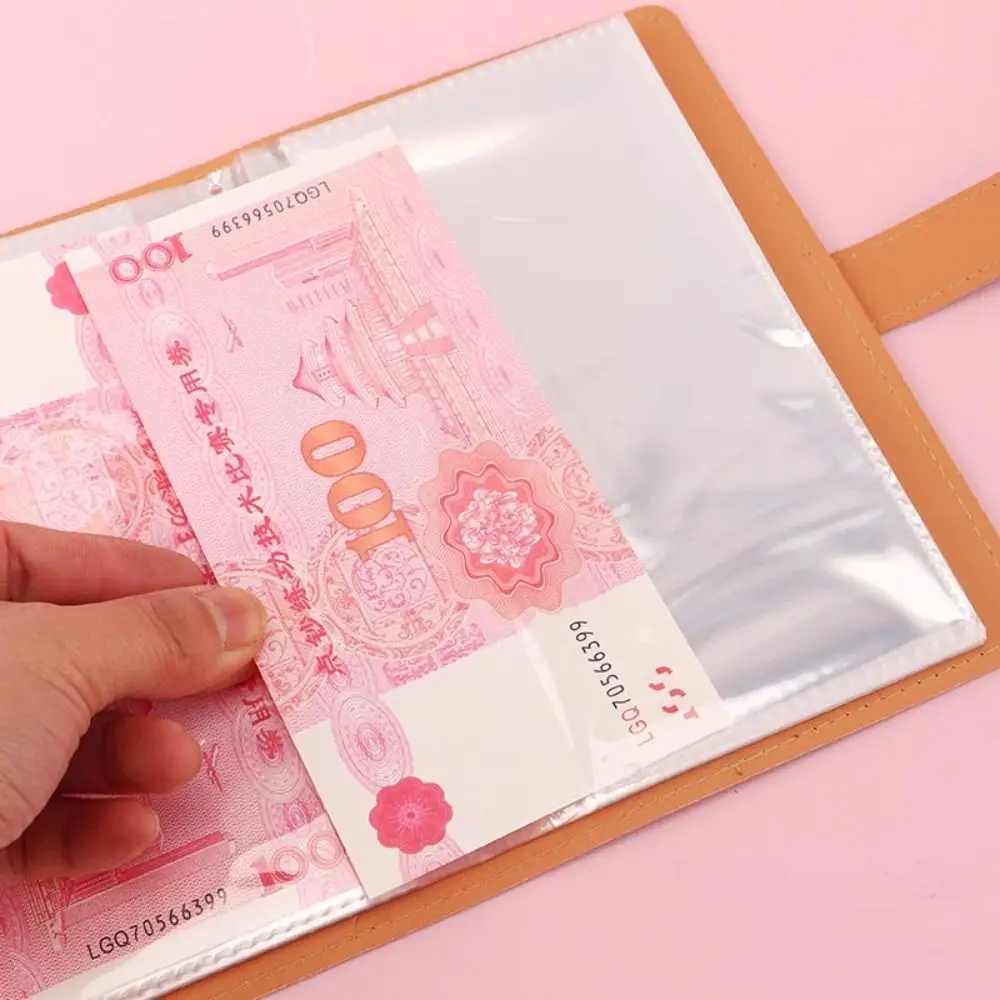 Budget Plan Money Saving Binder Leather Cover Waterproof Cash Budget Notebook Reusable Loose-leaf Savings Challenge Binder