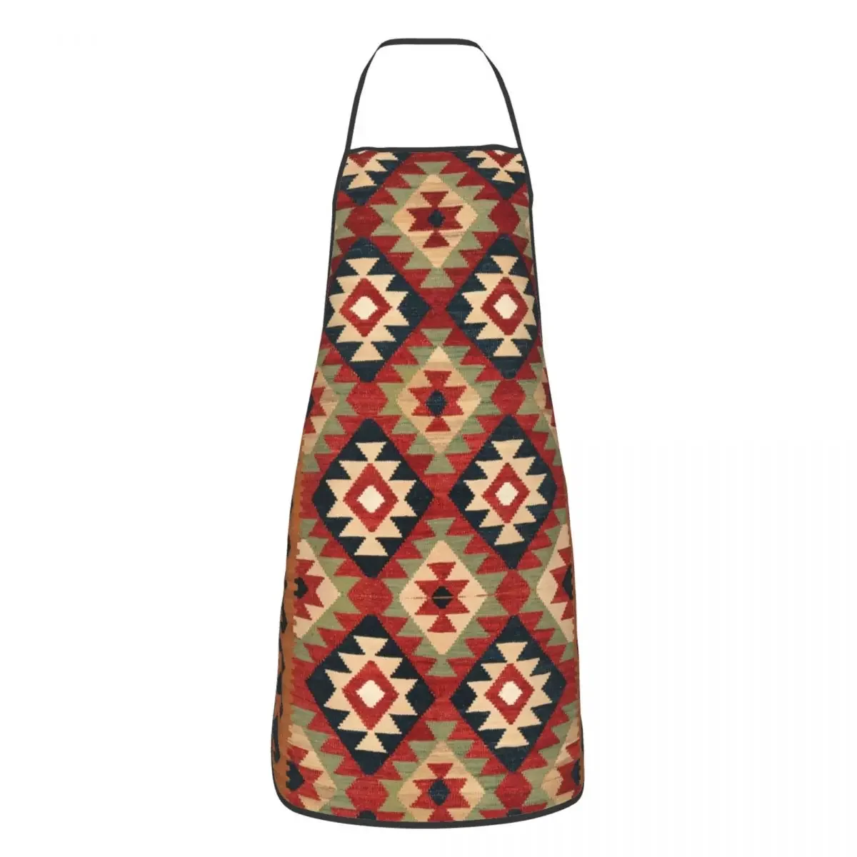 Unisex Vintage Turkish Kilim Kitchen Chef Cooking Baking Apron Men Women Bohemian Geometric Diamond Ethnic Art Tablier Cuisine