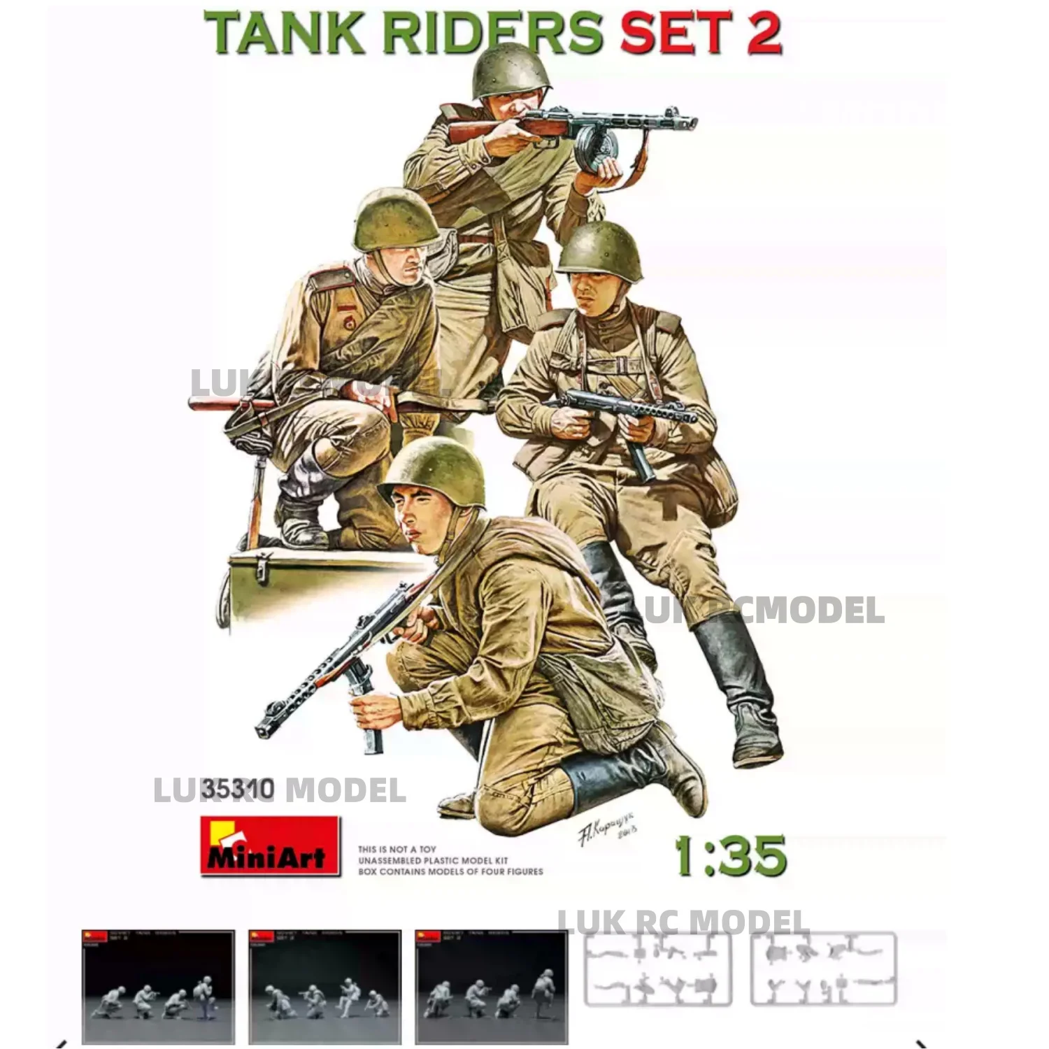 Miniart 1/35 Soviet Infantry Tank Cavalry Set 35310 Plastic Assembly Doll Miniature Scene Static Educational Toys DIT Part Unpai