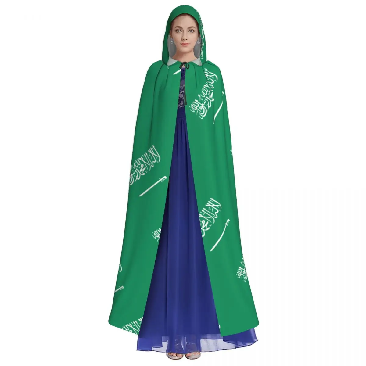 Long Cape Cloak Flag Of Saudi Arabia Hooded Cloak Coat Hoodies Elf Purim