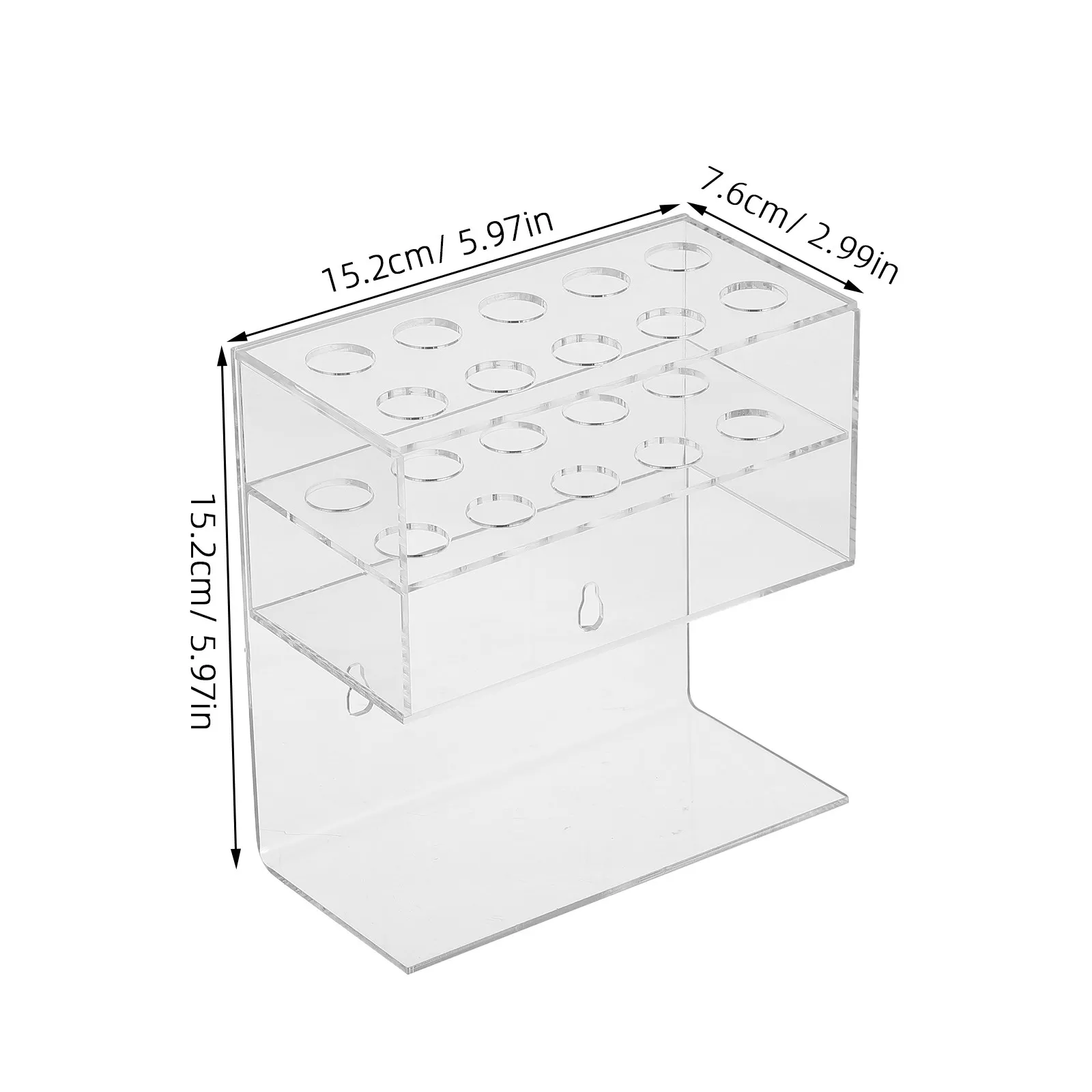 Clear Acrylic Wall Mounted Pen Holder Double Layer Pencil Cup 10 Slots Transparent Floating Shelf Multifunctional Desk Organizer
