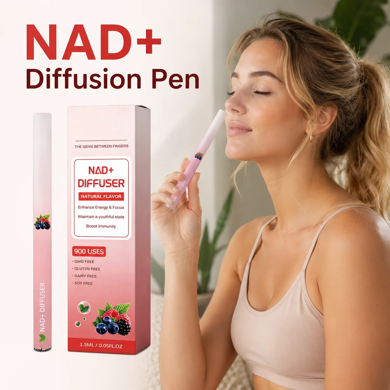 Herbal Diffuser Stick NAD+ Diffusion Pen Boost Focus Relief Fatigue Improve Vitality Clear Breath Aromatherapy Air Freshener Pen