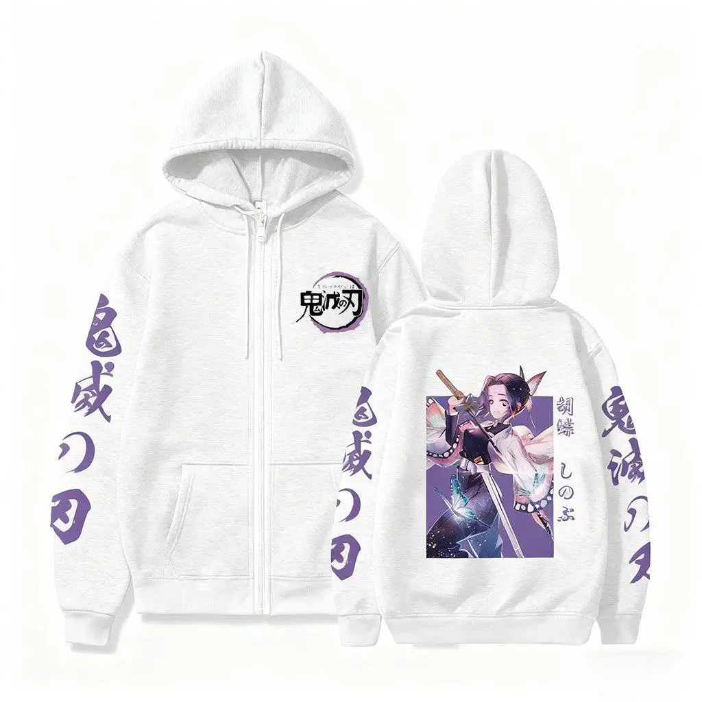 كيميتسو نو يابا فراشة شينوبو أنيمي زمم هوديي الرجال النساء 2026 الشتاء بلوزة كاجوال جاكيتات للجنسين الشارع الشهير تأثيري