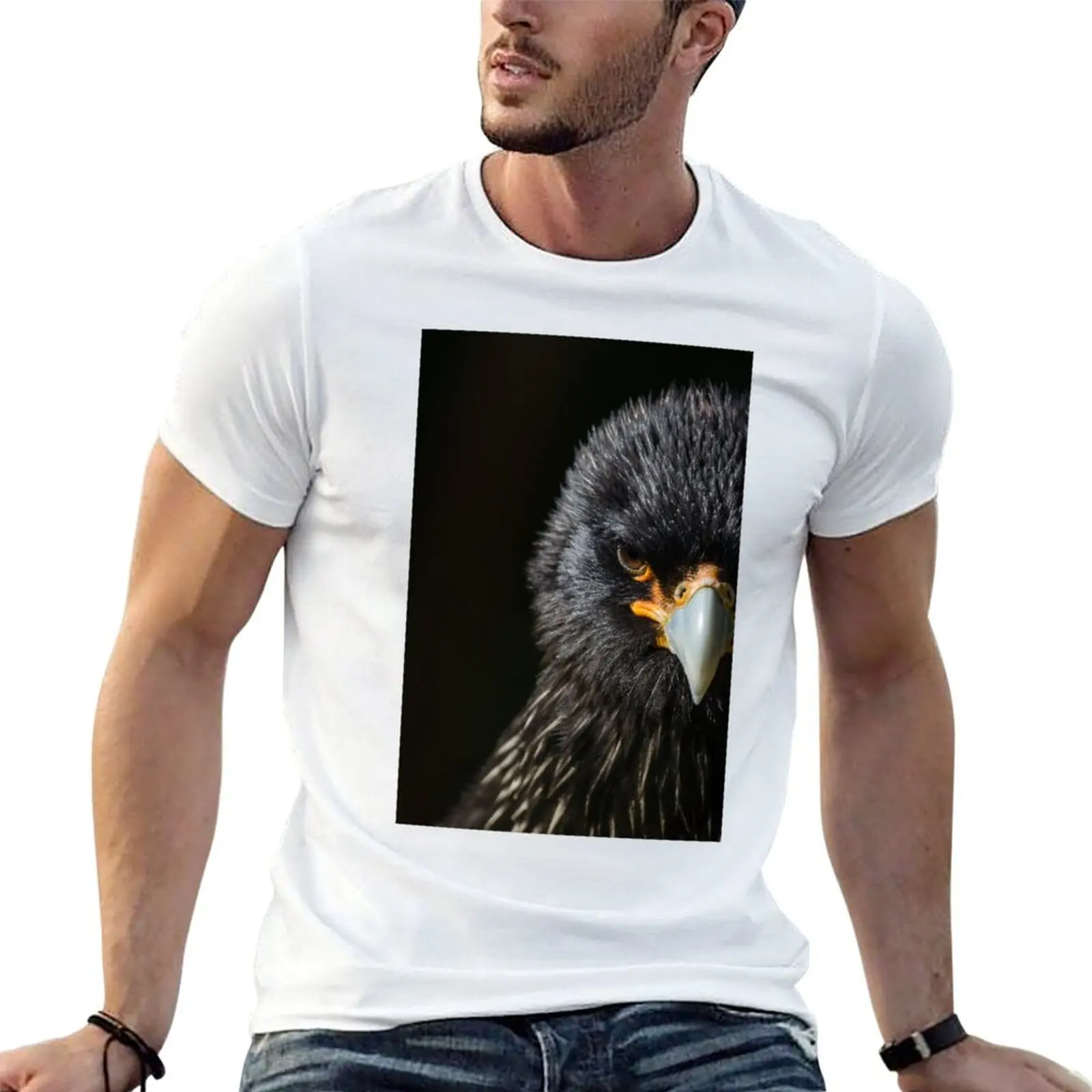 Caracara portrait half profile T-Shirt man t shirt designer printed t shirts for man man t shirt cotton T-shirt