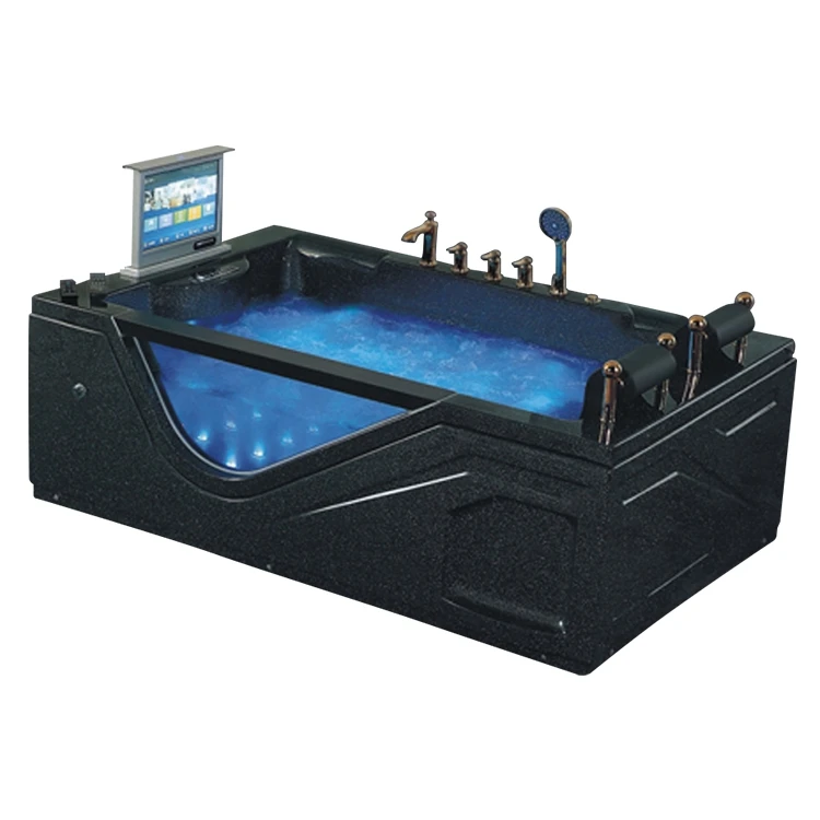 

BathtubBlack Color Acrylic Whirlpool Jaccuzi Massage Portable Bathtub For Adults With TV