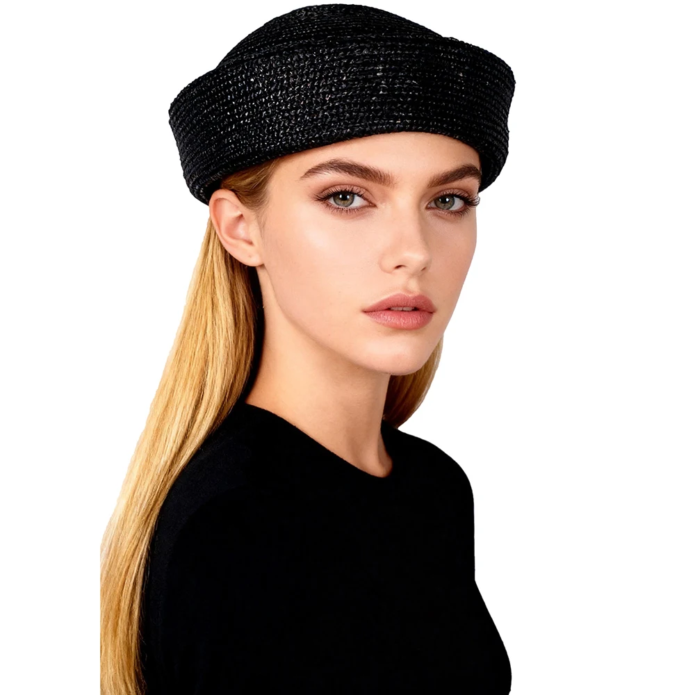 FS Fashion Brown Summer Straw Pillbox Hats Elegant Women Church Hat Luxury Ladies Tea Party Fascinator Cap Chapeau Femme 2026