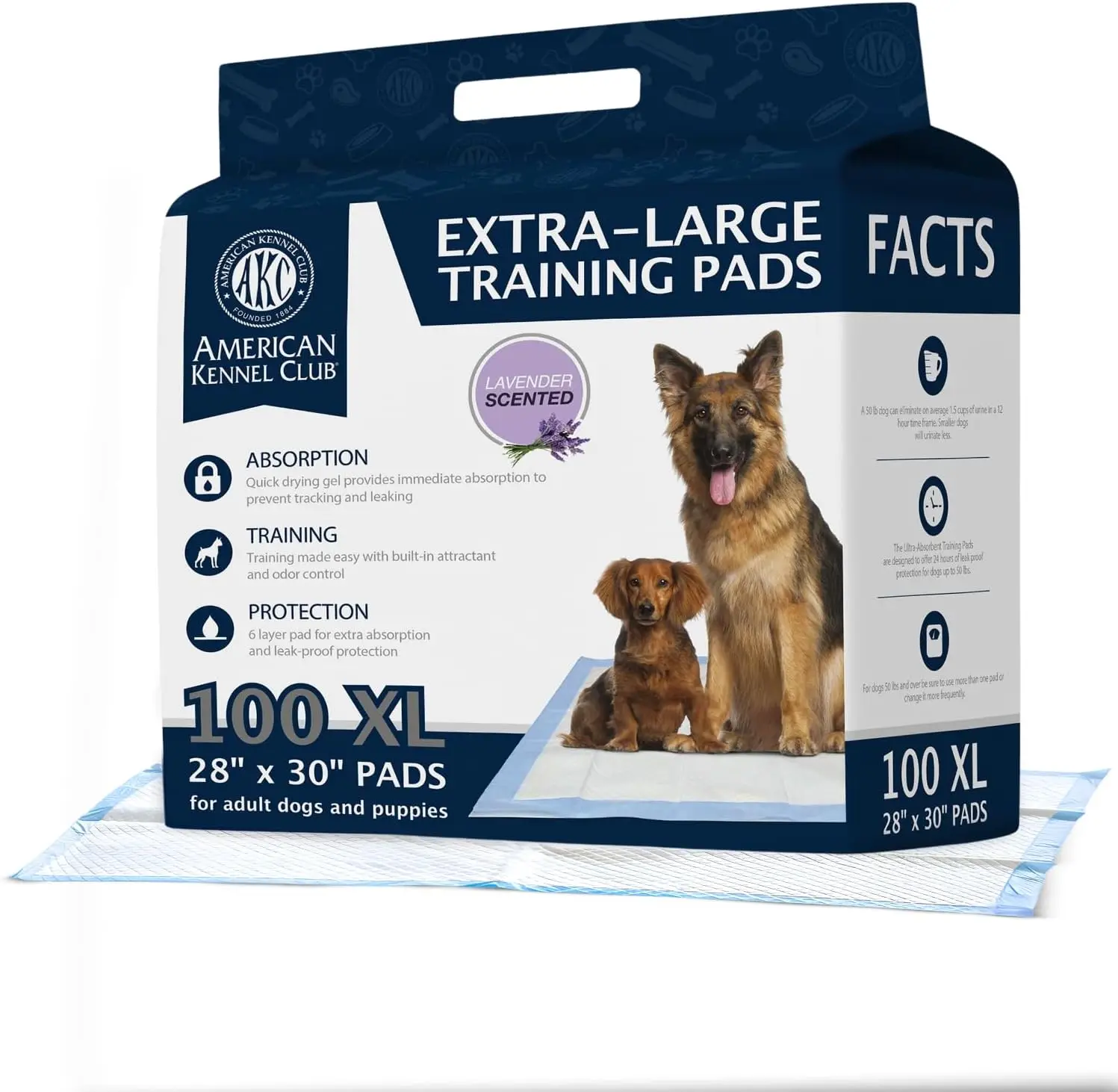 

Ультраабсорбирующие быстросохнущие пеленки для дрессировки щенков, с ароматом лаванды, 28x30 дюймов, 100 штук, для собак