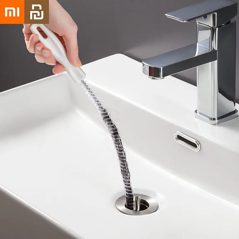 Xiaomi Youpin-Brosse Pliable pour Évier, Baignoire, Toilette, Tuyau, Nettoyeur de Cheveux, Outils de Cuisine, Maison Créative