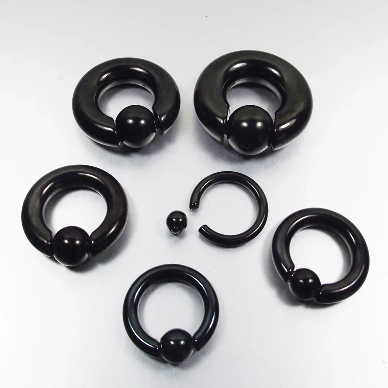 1pcs Ear Plug Tunnels Stainless Steel  Captive Hoop Ear Gauges Round Ball  Nose Septum BCR Ring Piercing Body Jewelry