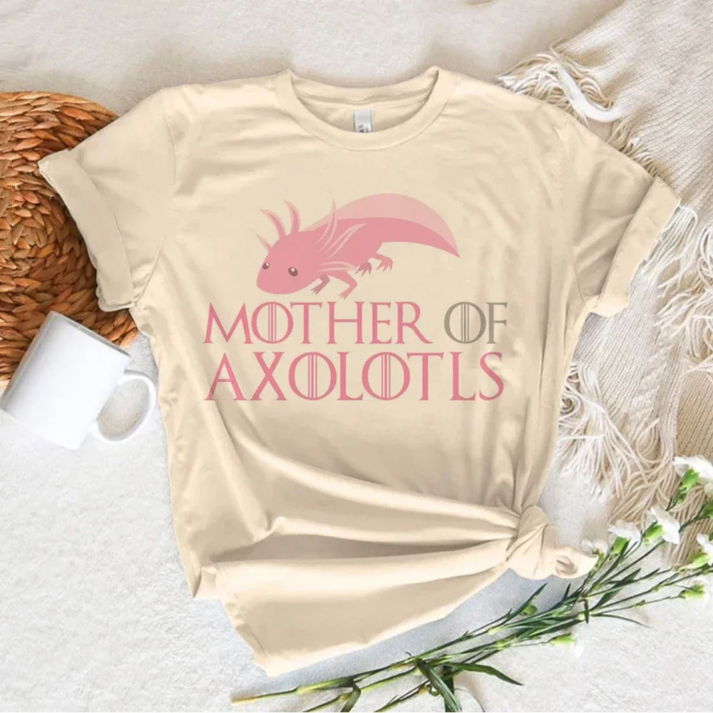 Ajolote Axolotl T Shirt Women Japanese Summer T-shirts Female Comic Clothing