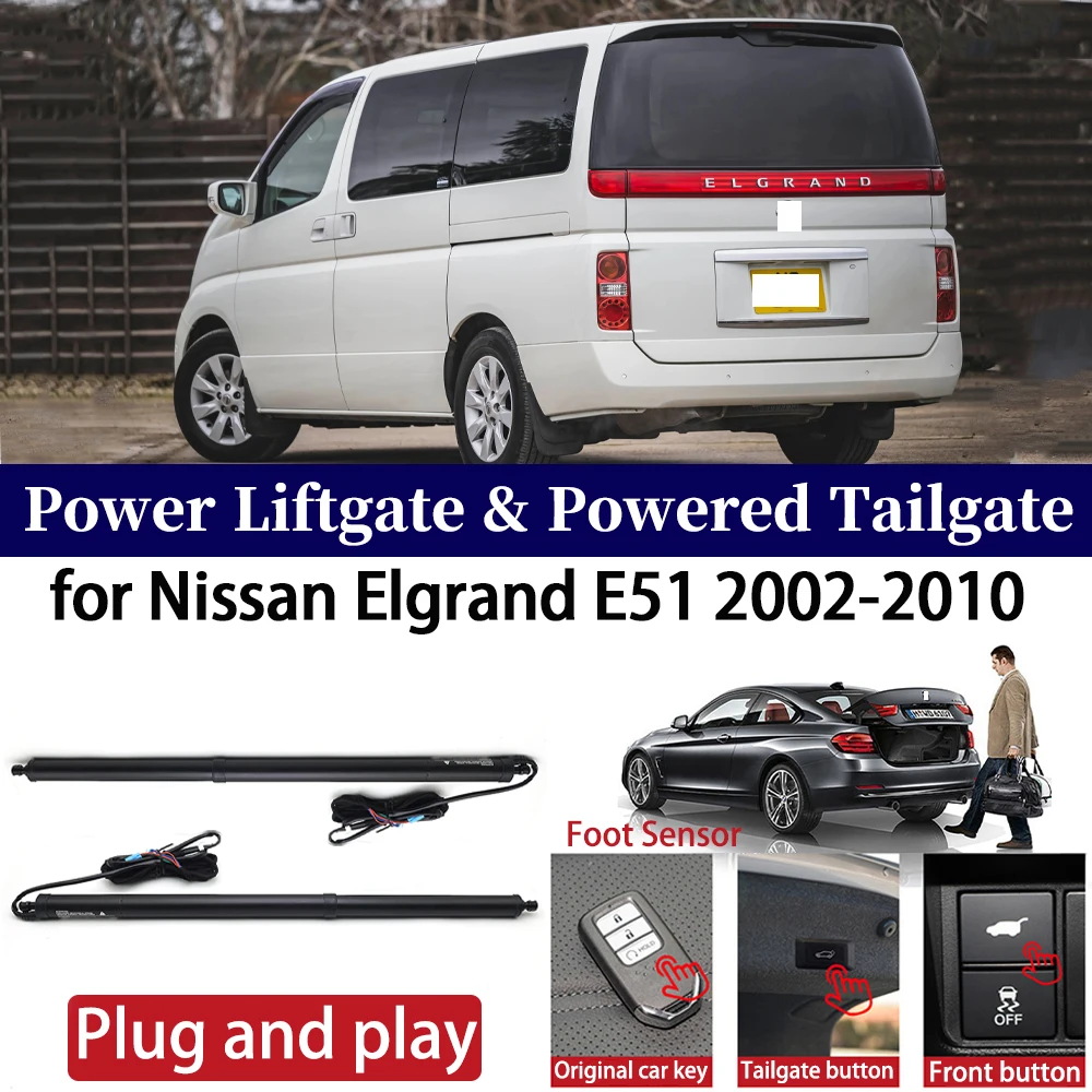 ZhuCamX for Nissan Elgrand E51 2002-2010 Car Power Liftgate Automatic One-Click Powered Tailgate Strut opener Plug and paly