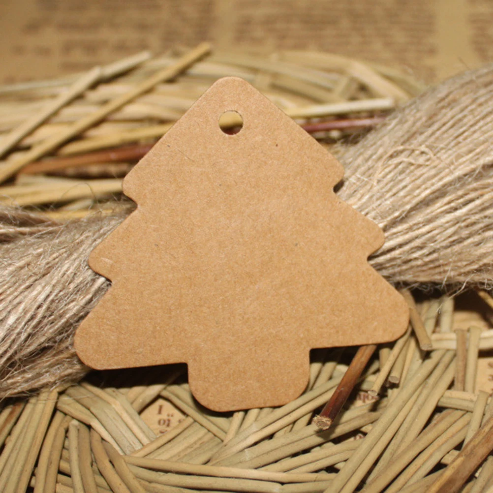 50 Pcs Christmas Tree Hang Tag Wish Labels Tabs Small Vintage Tags Blank White Gift Card