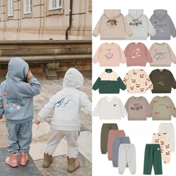 2026 KS Autumn Baby Boys Cotton Sequin Sweatshirts Pants Suits Girls Cartoon Pullover Kids Jackets Trousers Children's Clothing