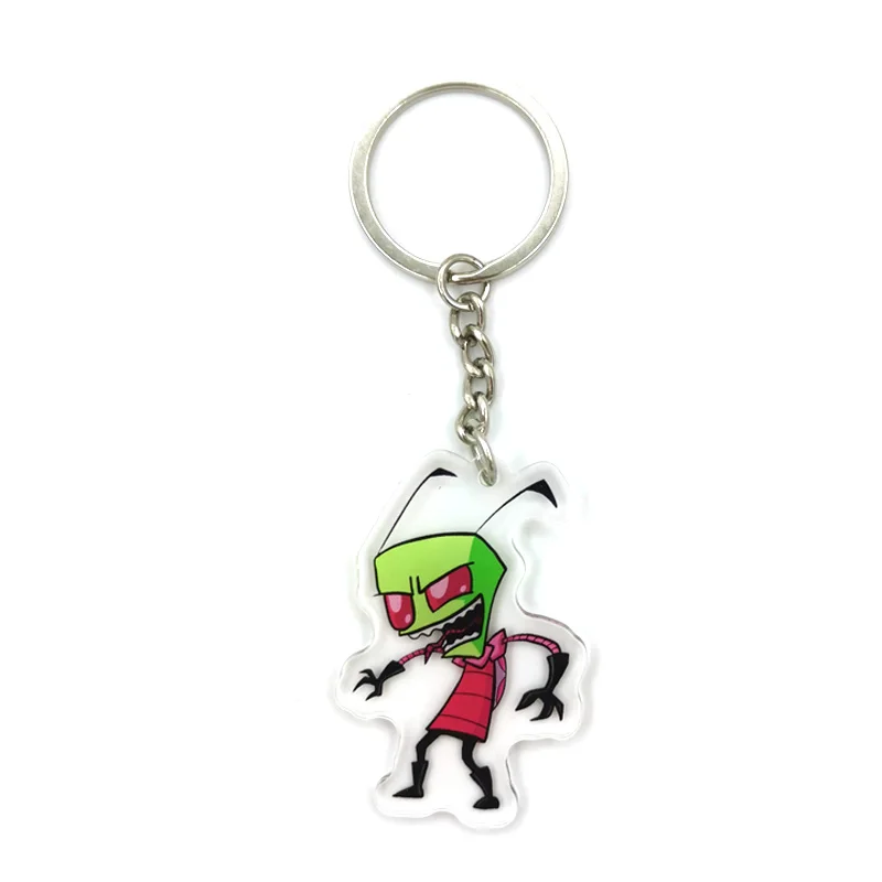 Invader Zim Acrylic key pendant cute cartoon animal girl key chain bag decorative pendant small car key chain Girl