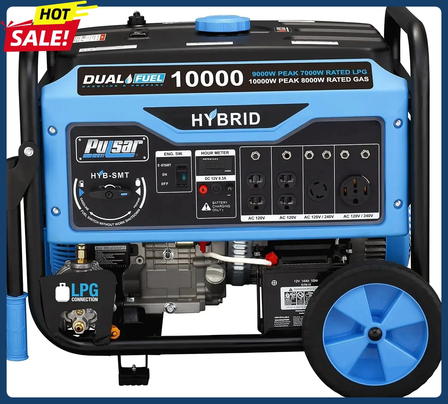 

Горячие продажи, портативный генератор с двумя топливами мощностью 000 Вт, с технологией переключателя, Go и электрическим запуском, одобренный PG10000B16 без углерода