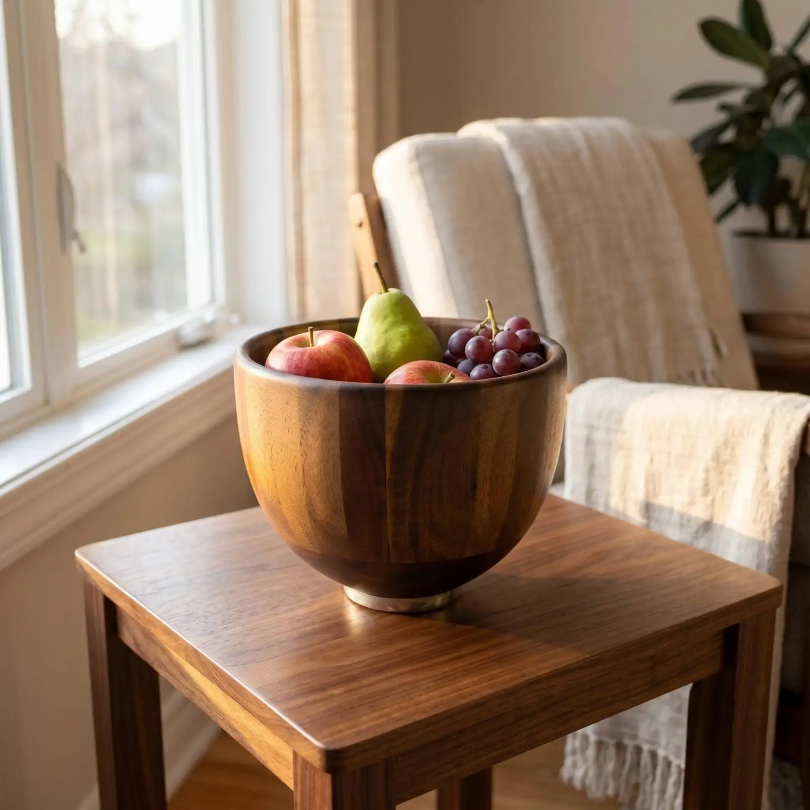 Wooden Salad Bowl Versatile Wooden Mixing Bowl Sturdy for Home Cooks, Dining Table, Kitchen