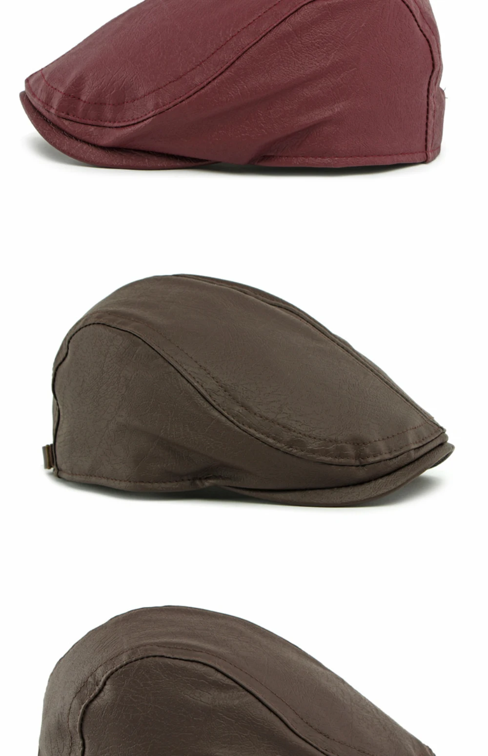 HT4867 Herren- und Damen-Baskenmütze, Vintage-Künstlermütze, Unisex, verstellbar, flache Mütze für Herbst und Winter, PU-Baskenmütze – Detail 10