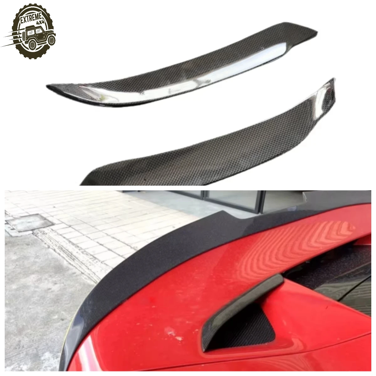 Car Exterior Accessories Carbon Fiber Rear Cover Engine Hood air Intake M-style Engine Hood Vent for Ferrari F8 Spider Body Kit