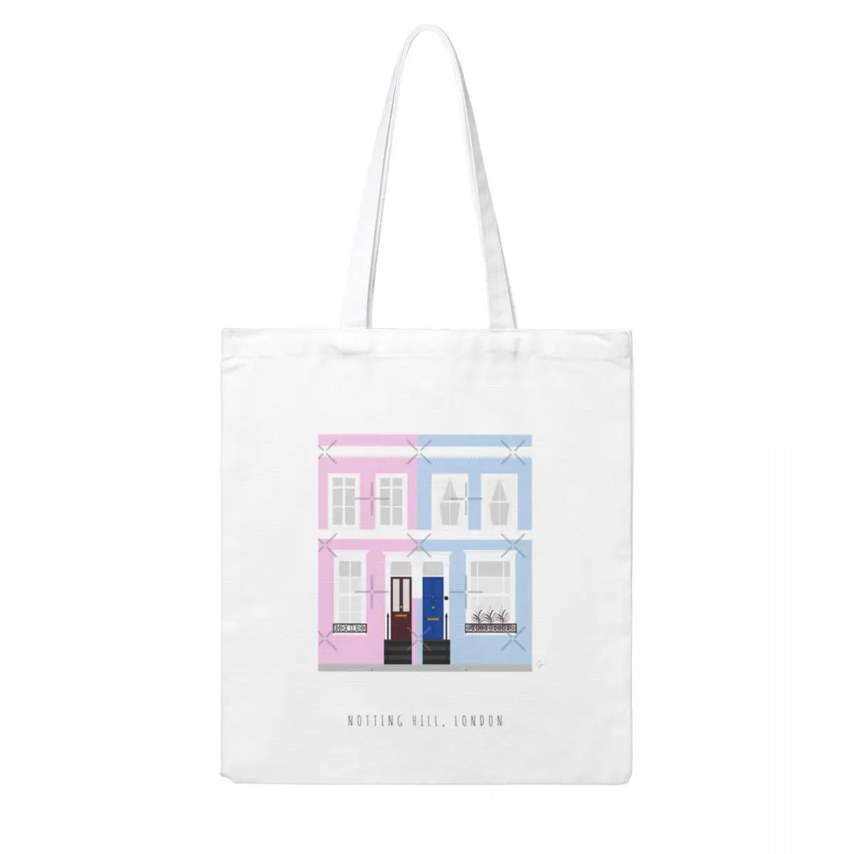 Colorful Houses In Notting Hill London England Portable Shopping Bags Lunch Bags Gifts For Women