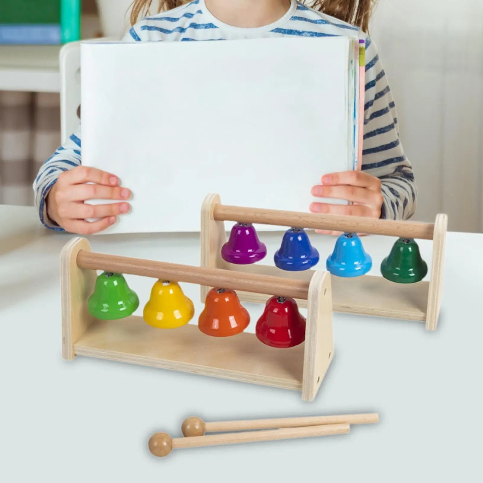 

8 Note Hand Bells Colorful Educational Toys Musical Instrument Musical Teaching for Classroom Wedding Party Chorus Children
