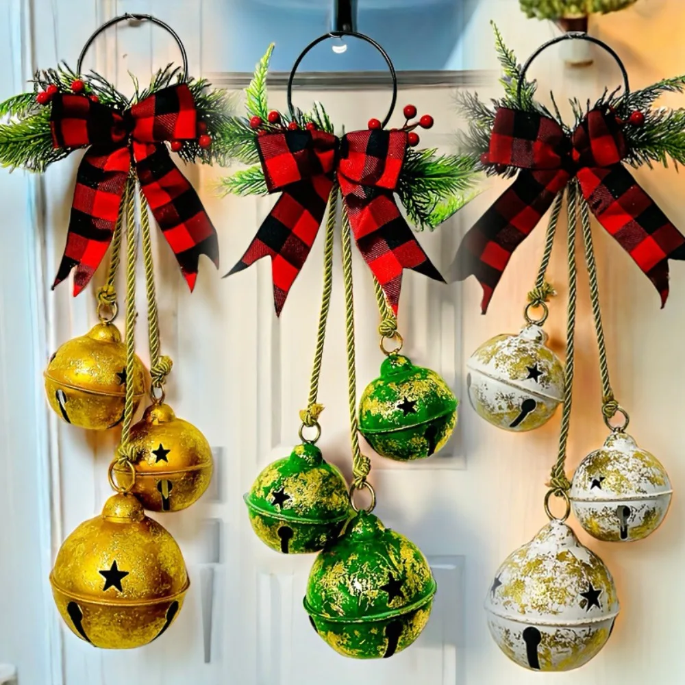 

Bell Ornaments For Christmas Tree Bow Jingle Bells Holiday Decor Party Supplies Home Decorations For Porch Window Wall Fireplace