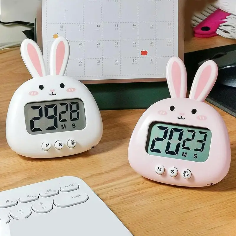 

Digital Timer Funny Rabbit LCD Display Timer Children And Students Cute Cartoon Electronic Timer Digital Timer For Cooking Bake