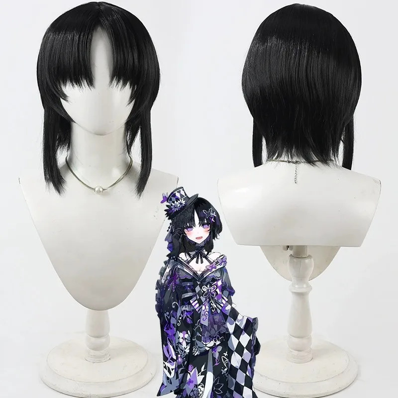 Hosho Mago Cosplay Wig Anime Magical Girl Witch Trials Hōshō Māgo 35cm Short Black Wig Heat Resistant  Synthetic Hair for Woman