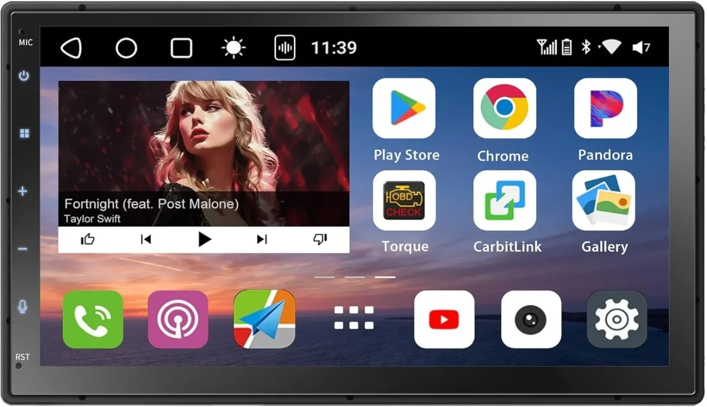 

S8G2C74MS-7inch QLED Android Double Din Car Stereo, Wired & Wireless, Support 4G LTE & WiFi, GPS Navigation System, DSP, 4GB+32G
