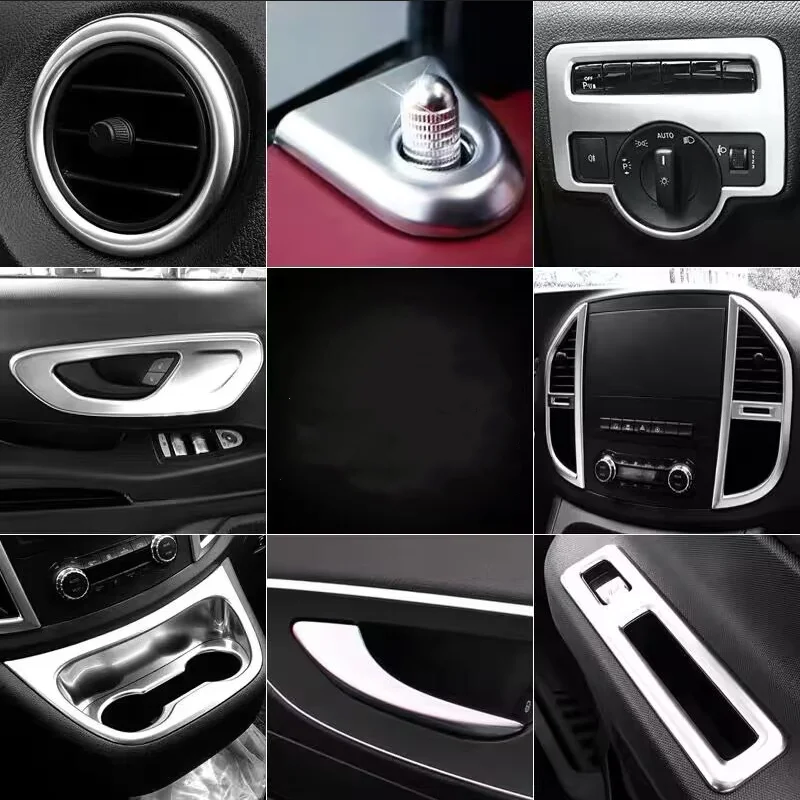 ABS Reading Light / Dashboard / Door Handle Bowl / Water Cup Holder / Speaker Cover Trim For Mercedes-Benz Vito W447 2014 - 2021