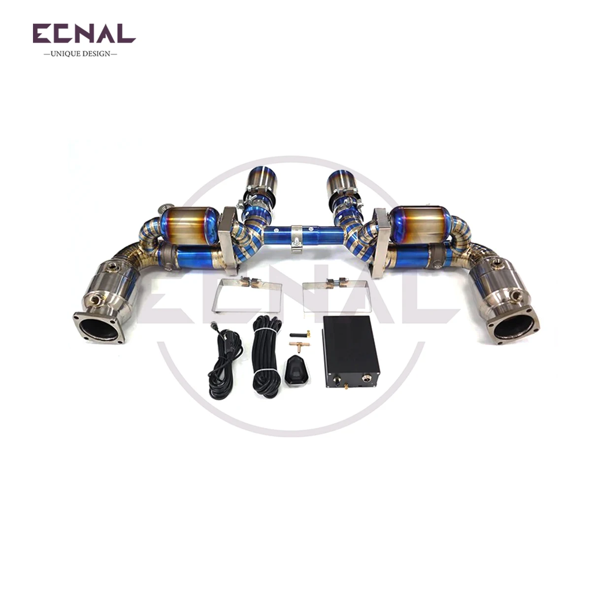 Ecnal Exhaust Axle-back Pipe with Valve Muffler Titanium Alloy Sport Exhaust System for Porsche 911 991.2 3.0T 2016-2018