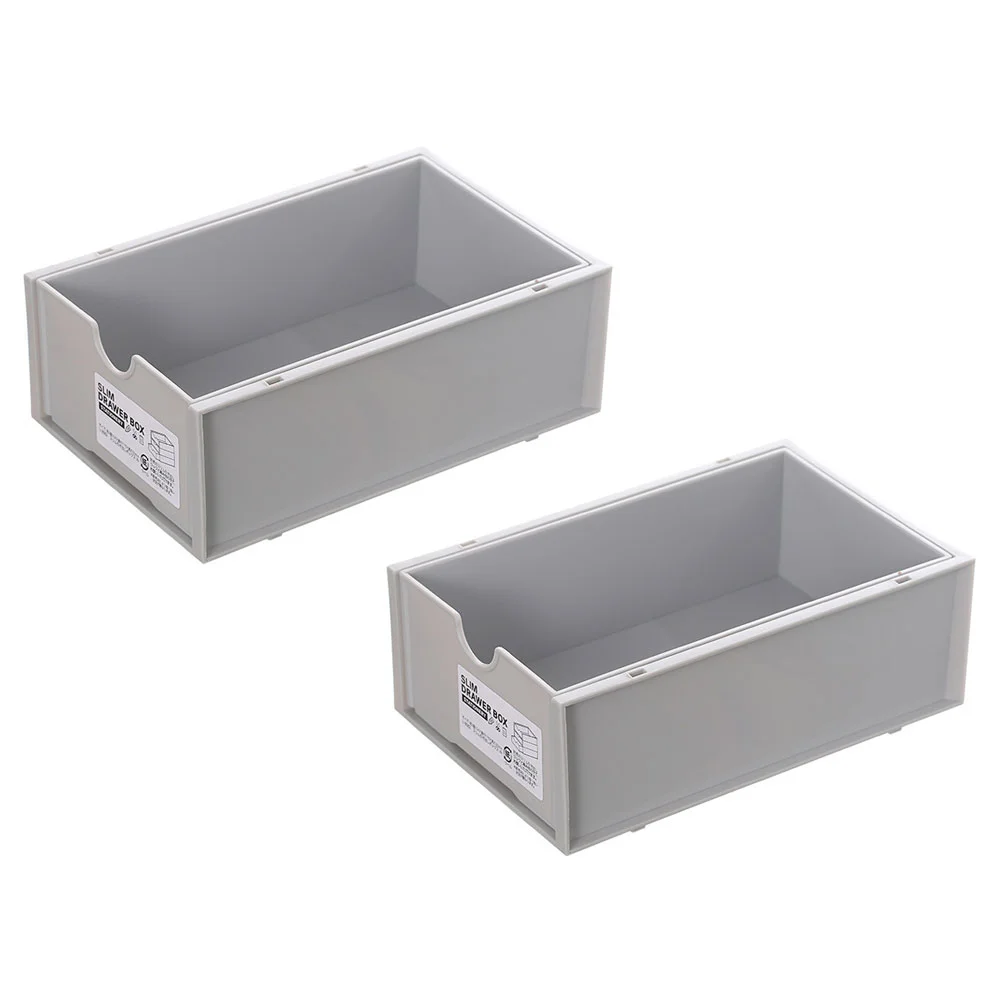 Caja de almacenamiento de 2 uds., cajón de juguete, contenedor, tapa, cajones, caja de plástico, organizador de escritorio, combinación de papelería