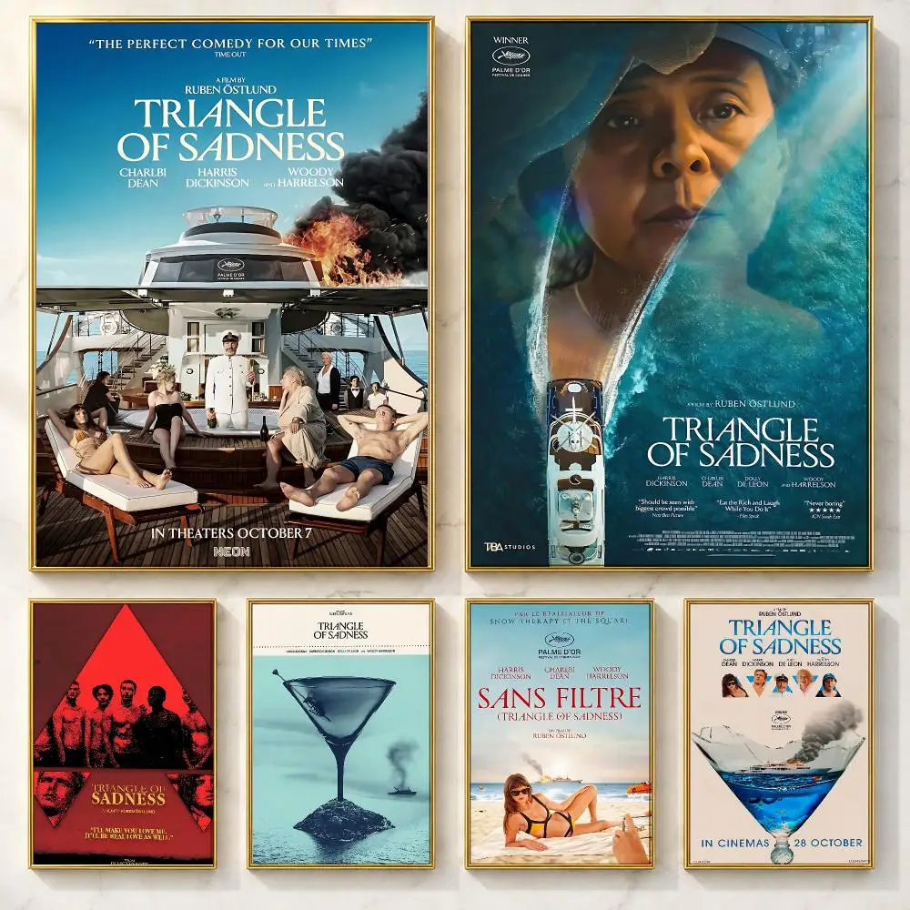 Satirical Comedy Movie Triangle of Sadness Poster Self-adhesive Art Poster Decoracion Painting Wall Art White Kraft Paper Home