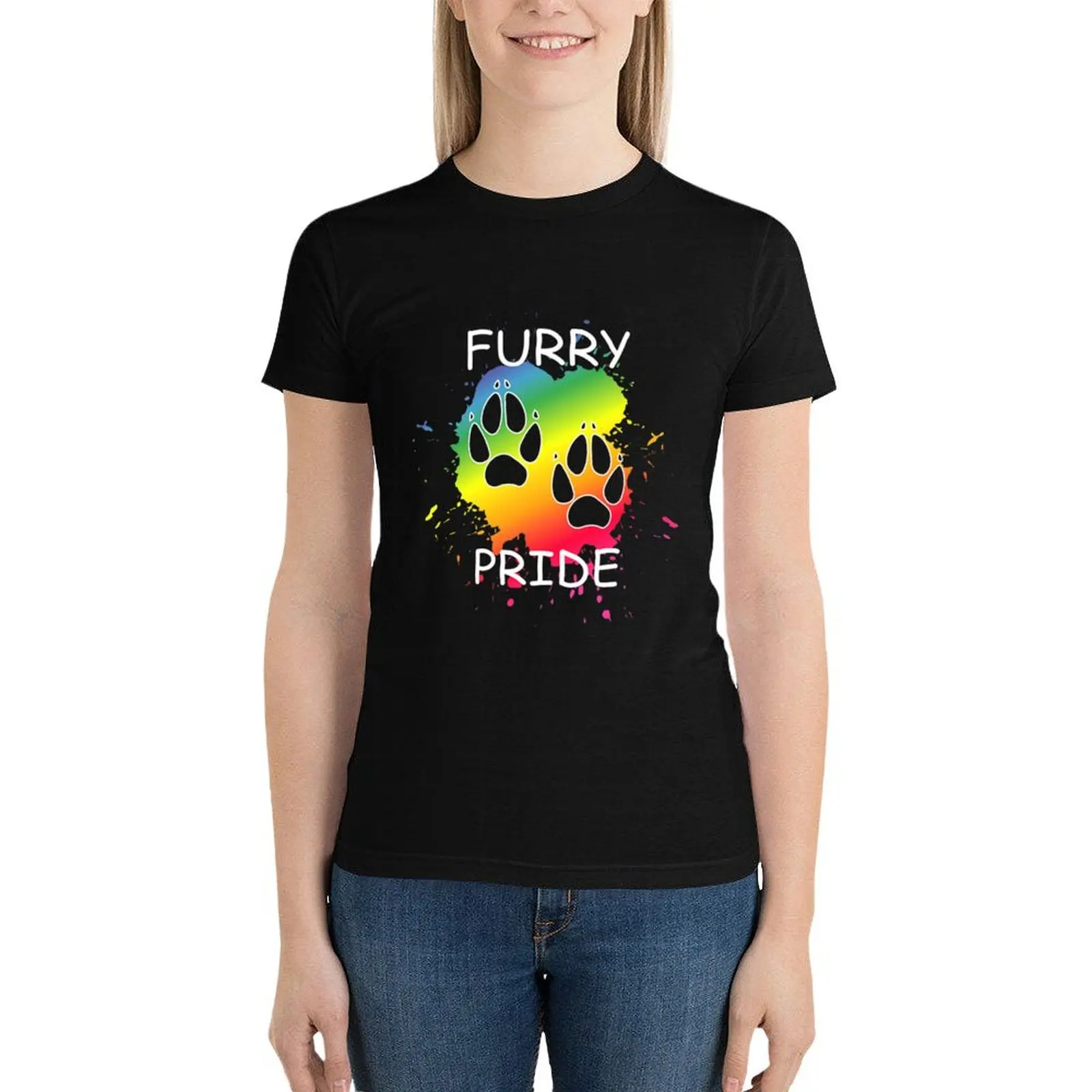 

Furry Pride Dog Owner And Lgbt Member T-Shirt female tops new edition t shirts for Women