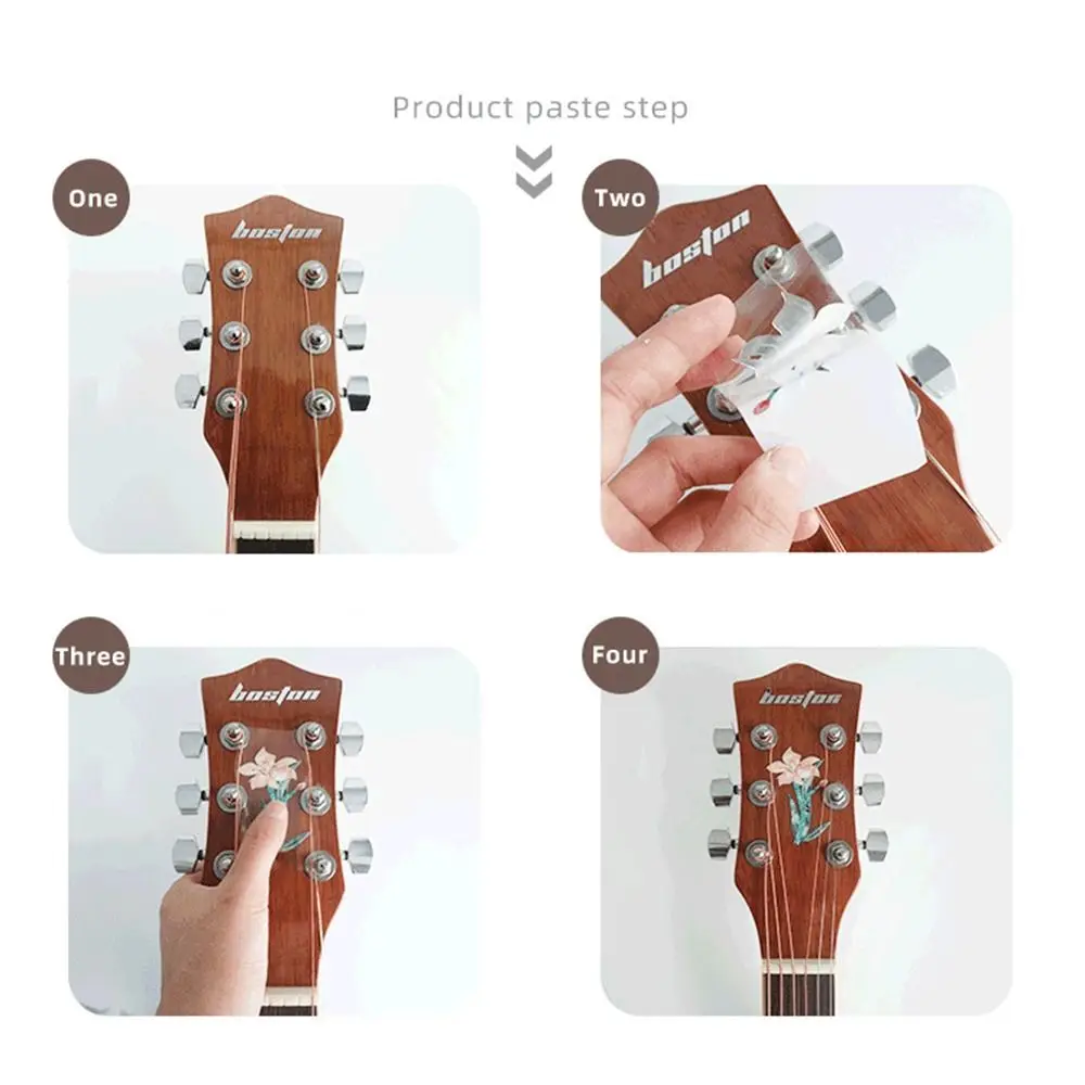 Guitar Headstock Decal Neck Sticker Novelty PVC Guitar Head Stickers Bass Body Decals Sticker DIY Personalise Guitar Accessories