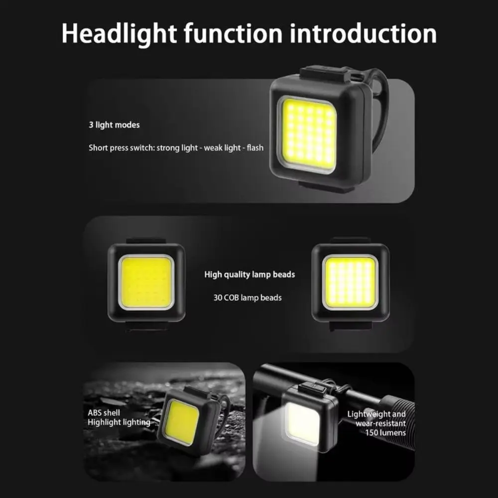 2pcs USB Rechargeable Mountain Bike Light Super Bright Waterproof Bicycle Light Combination Light Lamp Bead Easy Mount