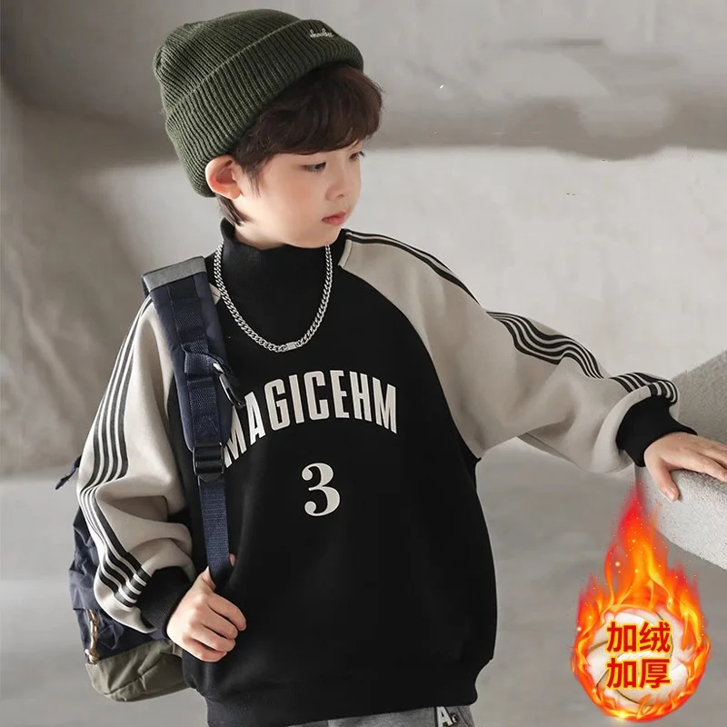 Boys Hoodies Sweatshirts Cotton Tops Outwear 2024 Retro Spring Autumn Kids Sport Uniforms Children's Clothing