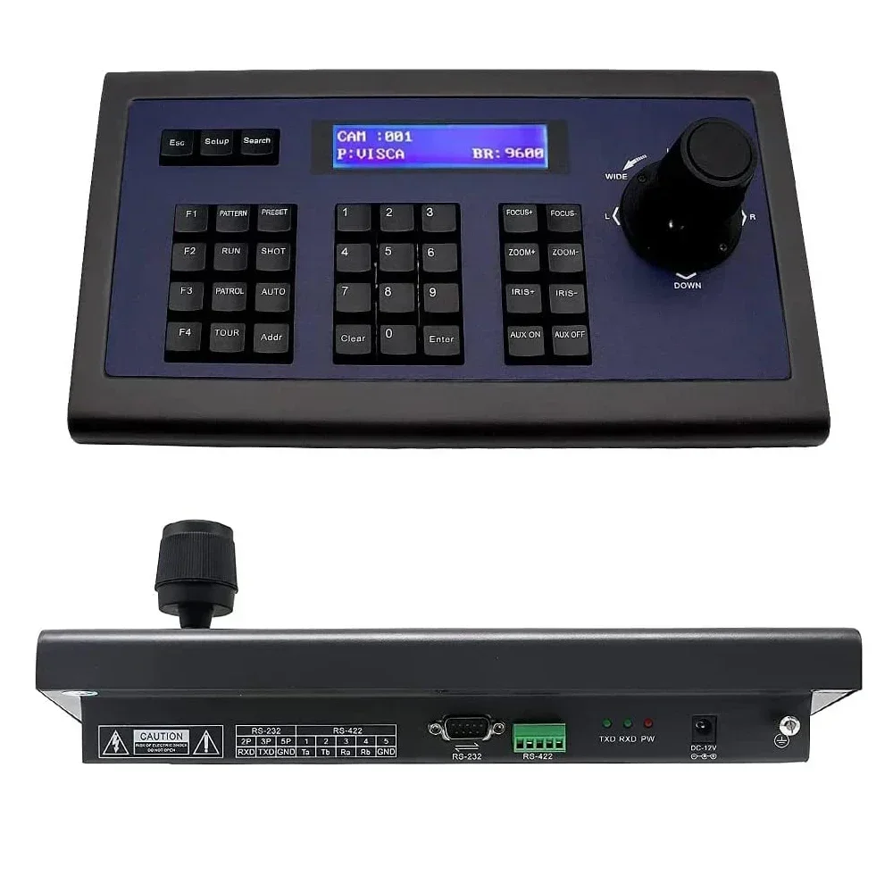 

Bestseller Bestseller Tenveo Keyboard Controller TEVO-KZ1PTZ Camera Controller With Joystick And Keyboard Control Blue LCD Scre