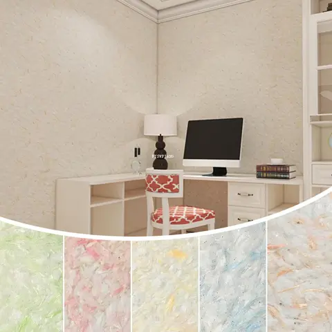 액체 벽지 벽 의류 섬유 코팅 식물 진흙 새로운 장식 재료 가정용 셀프 페인팅 거실 배경 벽 벽 붙여 넣기 벽 진흙