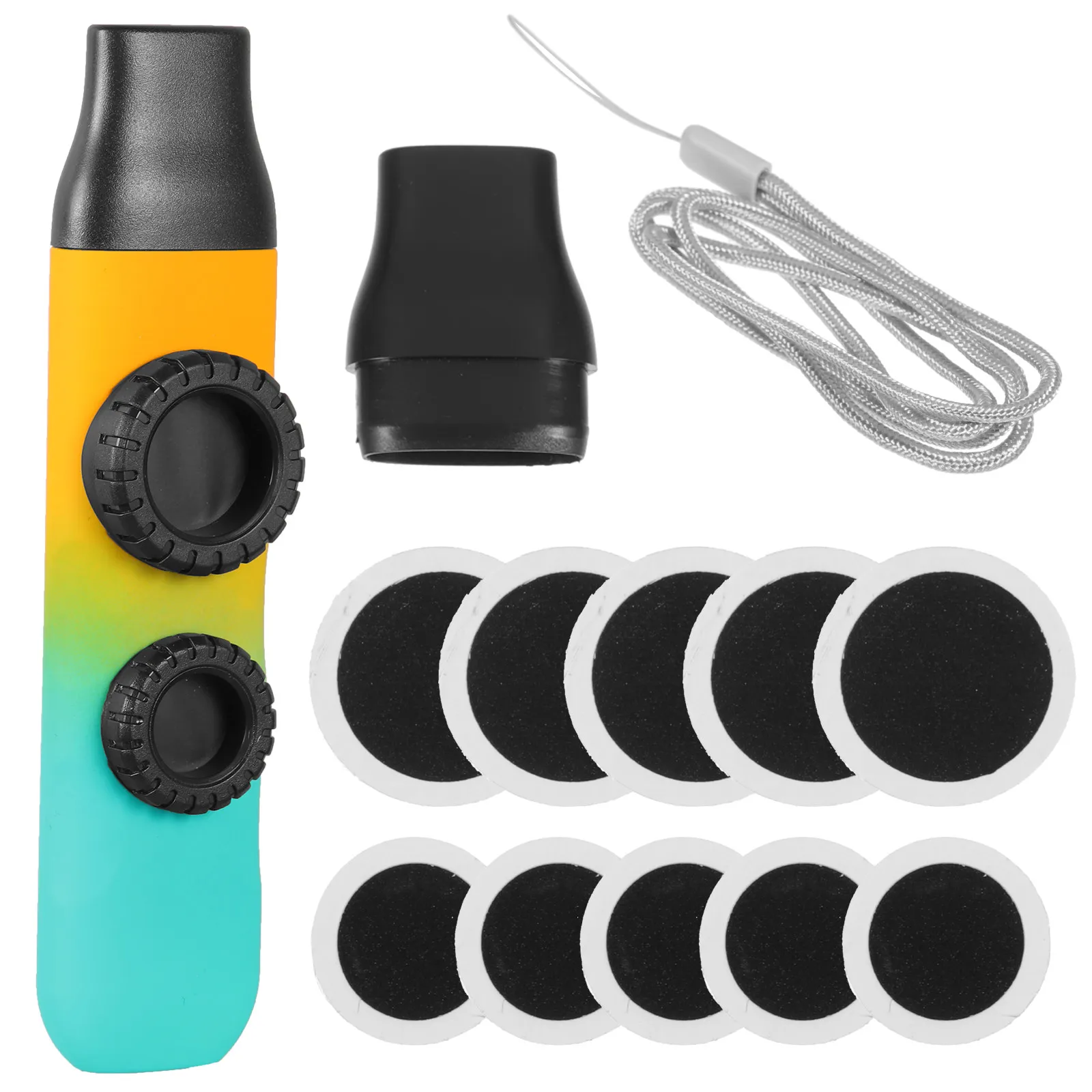 1 Juego de Kazoo de Color Degradado, Instrumento de Boca Portátil con Tono Ajustable, Compañero de Ukulele y Guitarra, para Interpretaciones Musicales Profesionales