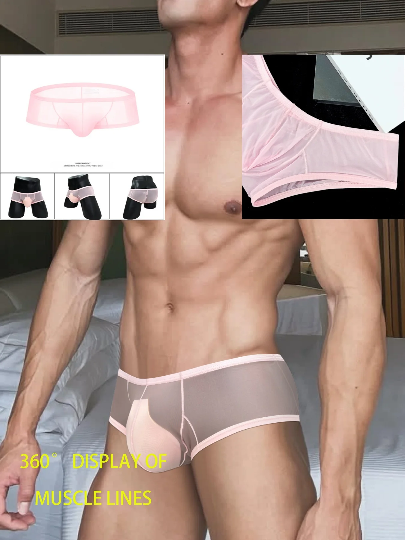 Men's Ice Silk Triangle Underwear - Sexy Sheer & Ultra Thin Low-Rise Briefs, Breathable Quick-Dry High Elastic Sports Underpants